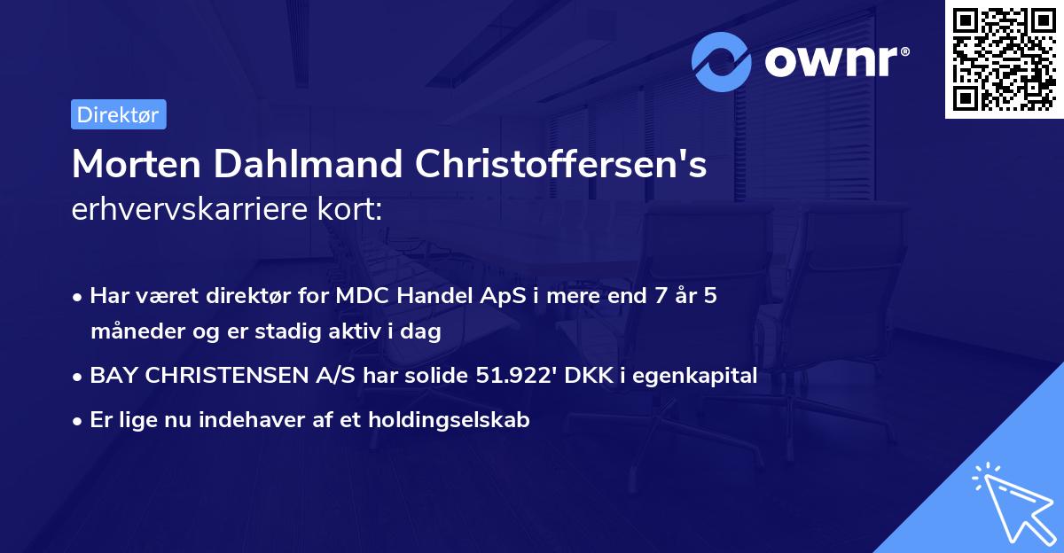 Morten Dahlmand Christoffersen's erhvervskarriere kort