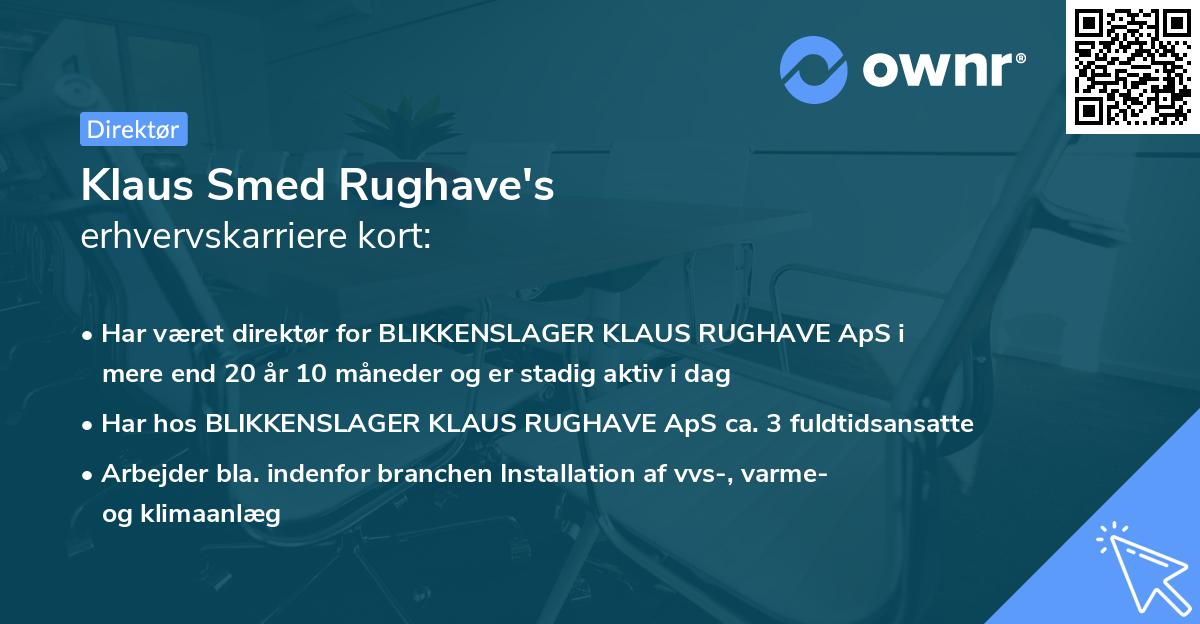 Klaus Smed Rughave's erhvervskarriere kort