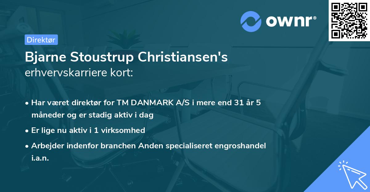 Bjarne Stoustrup Christiansen's erhvervskarriere kort