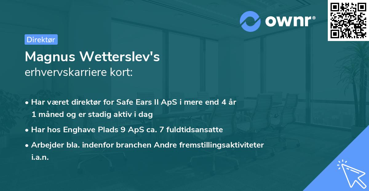 Magnus Wetterslev's erhvervskarriere kort