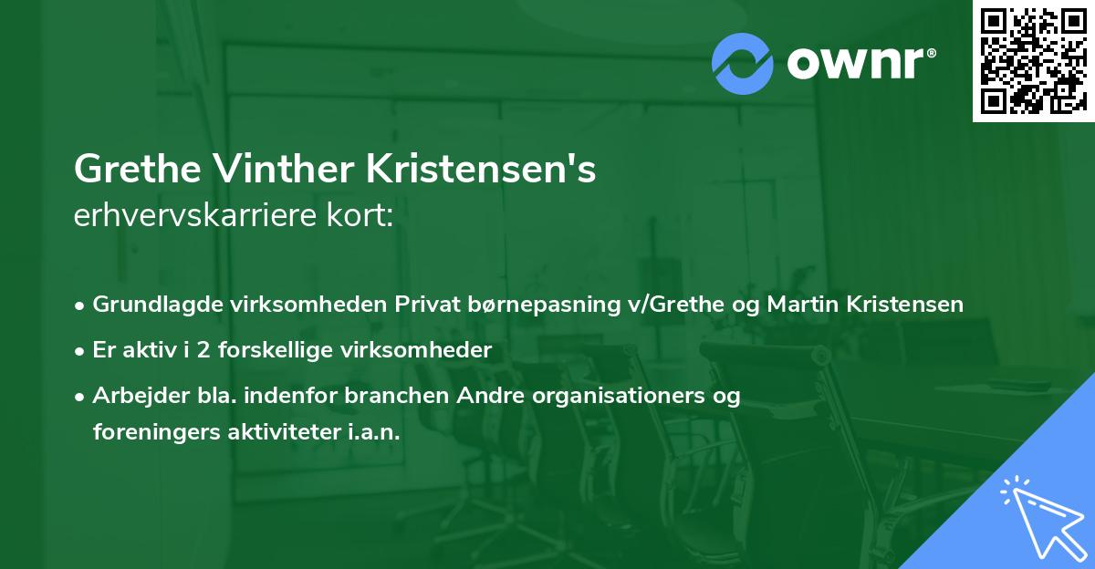 Grethe Vinther Kristensen's erhvervskarriere kort