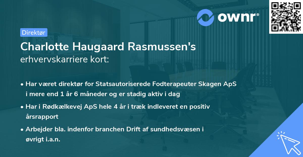 Charlotte Haugaard Rasmussen's erhvervskarriere kort