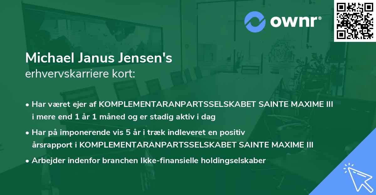 Michael Janus Jensen's erhvervskarriere kort