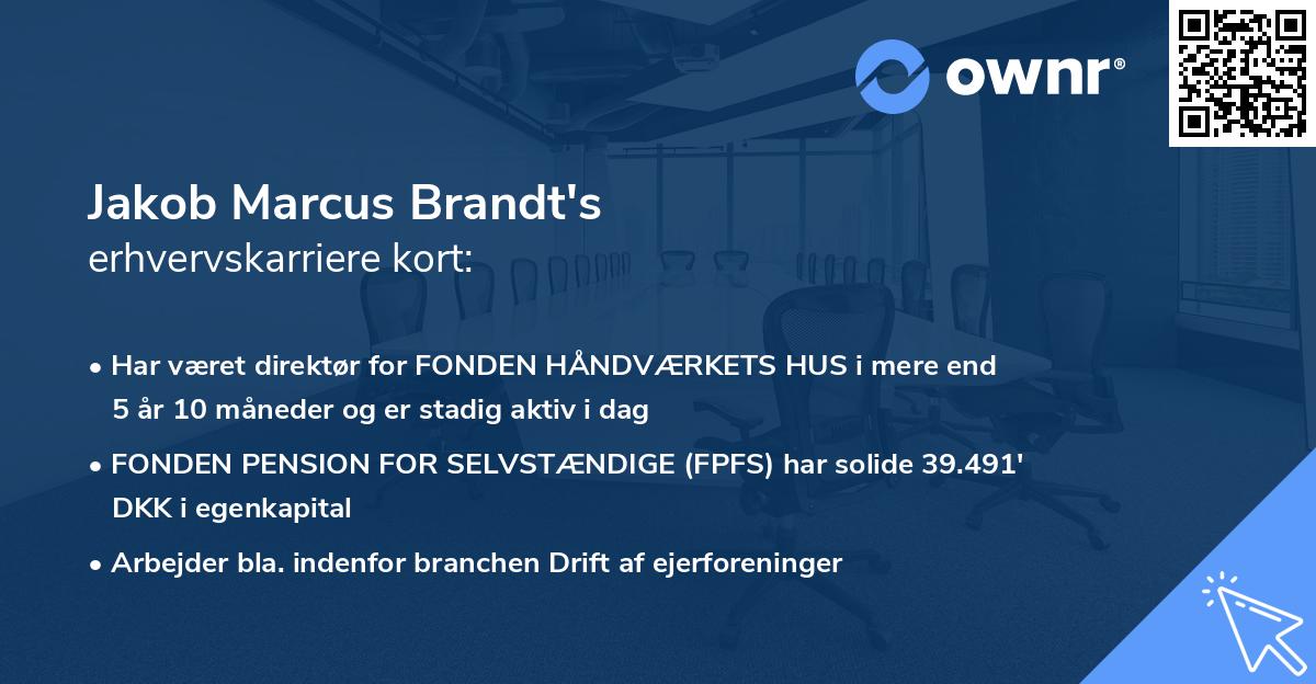Jakob Marcus Brandt's erhvervskarriere kort