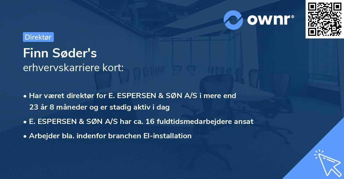 Finn Søder's erhvervskarriere kort