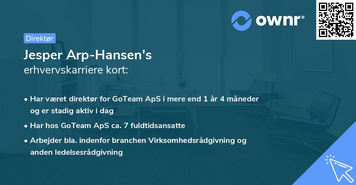 Jesper Arp-Hansen's erhvervskarriere kort