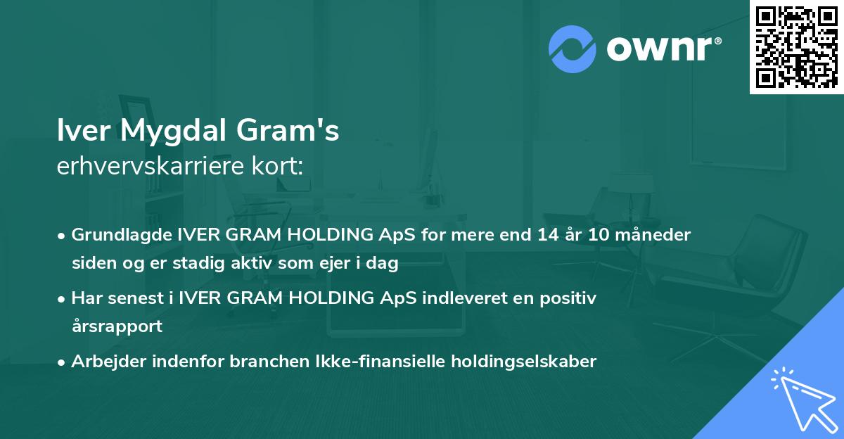 Iver Mygdal Gram's erhvervskarriere kort