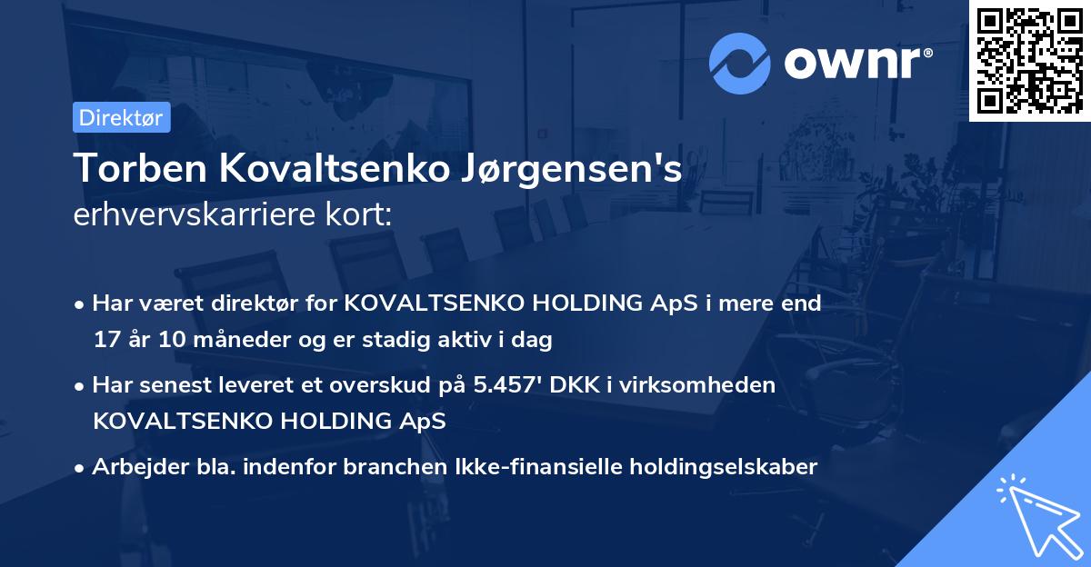 Torben Kovaltsenko Jørgensen's erhvervskarriere kort