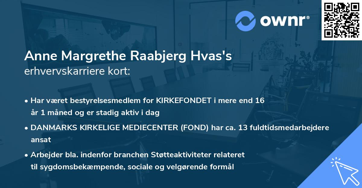 Anne Margrethe Raabjerg Hvas's erhvervskarriere kort