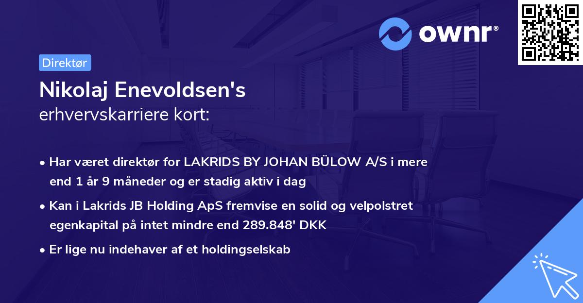 Nikolaj Enevoldsen's erhvervskarriere kort