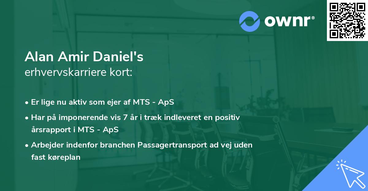 Alan Amir Daniel's erhvervskarriere kort