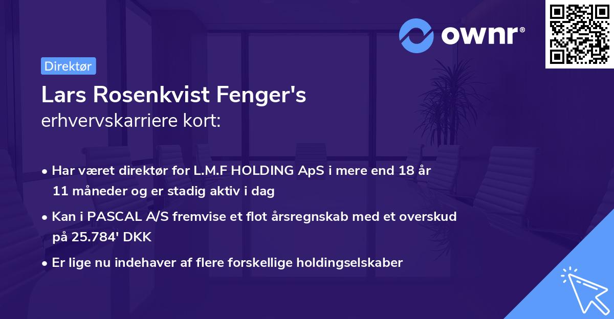 Lars Rosenkvist Fenger's erhvervskarriere kort