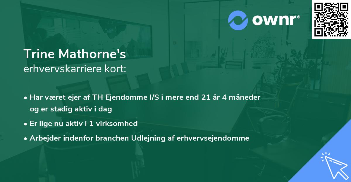 Trine Mathorne's erhvervskarriere kort