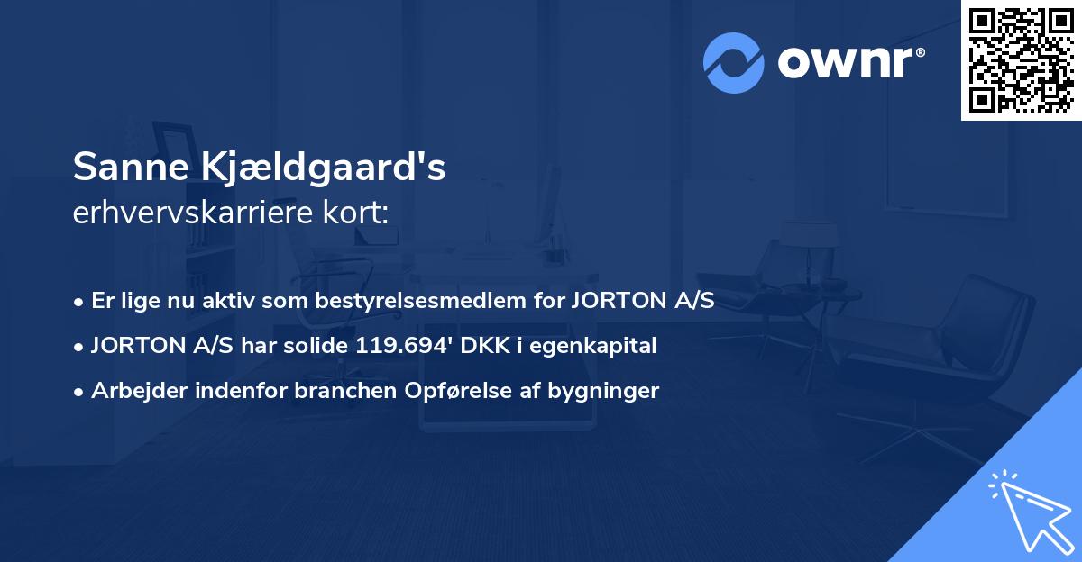 Sanne Kjældgaard's erhvervskarriere kort