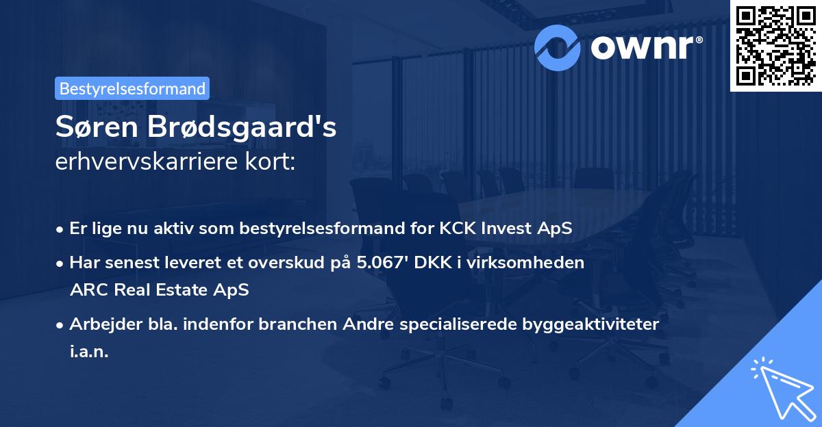 Søren Brødsgaard's erhvervskarriere kort