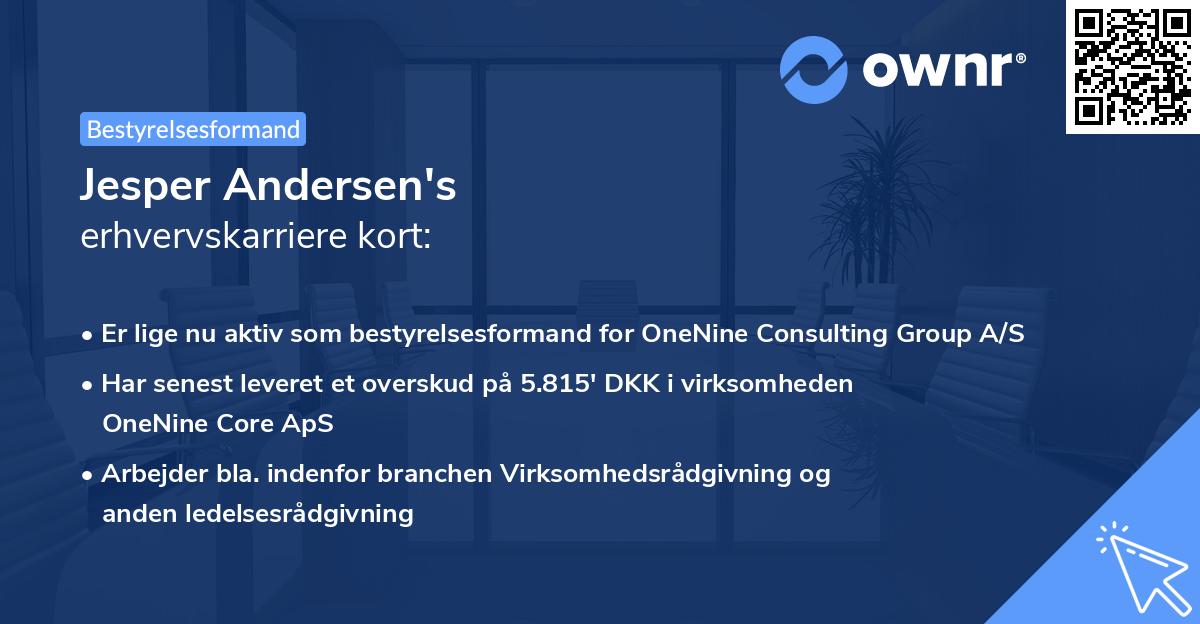 Jesper Andersen's erhvervskarriere kort