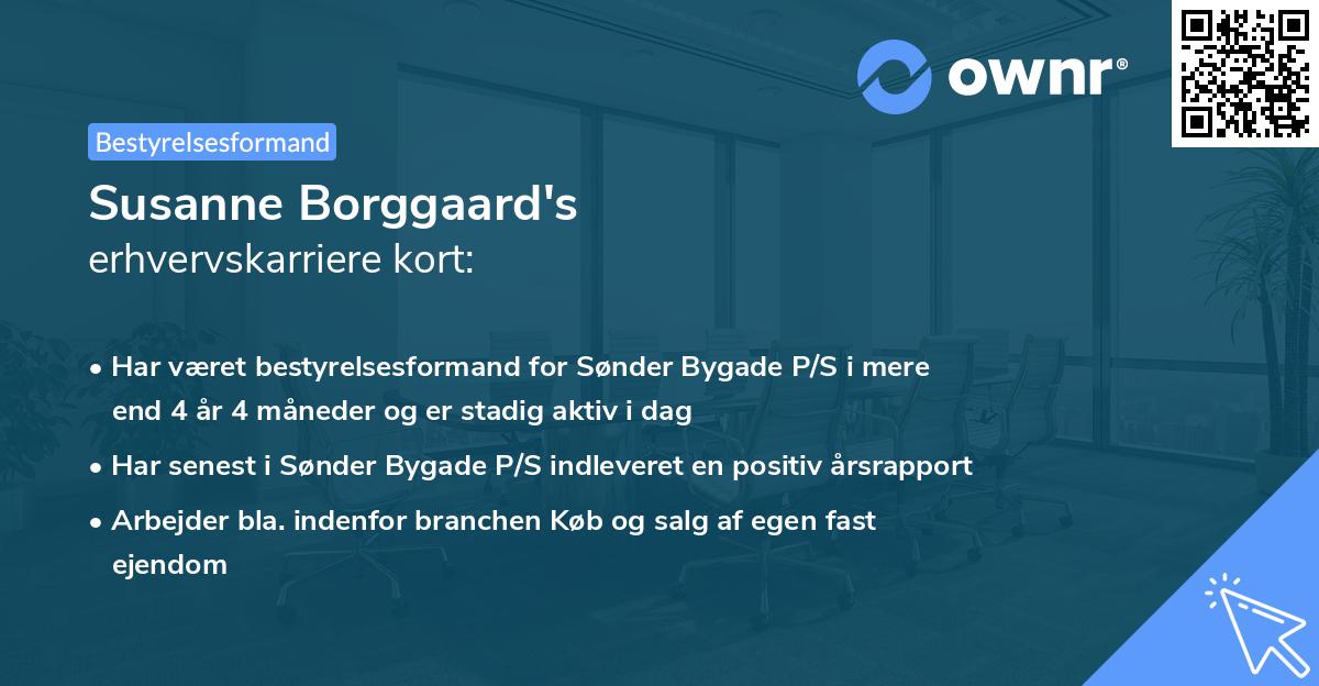 Susanne Borggaard's erhvervskarriere kort