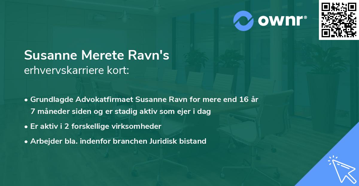 Susanne Merete Ravn's erhvervskarriere kort