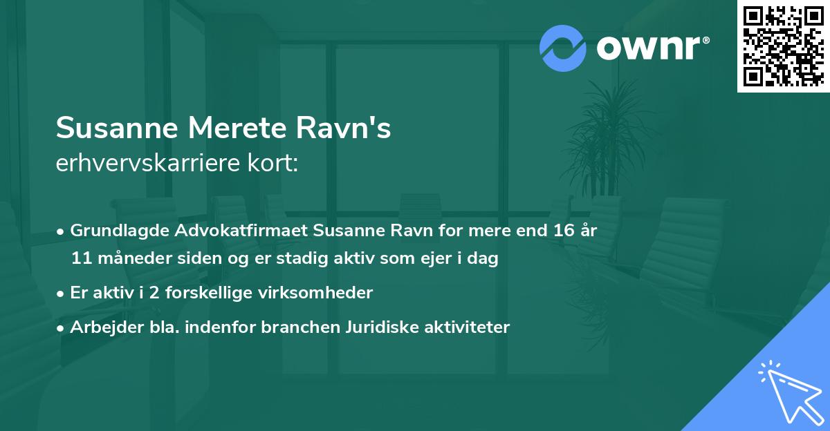 Susanne Merete Ravn's erhvervskarriere kort