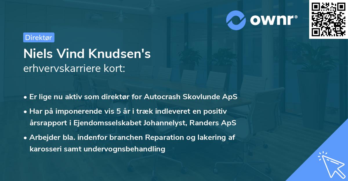 Niels Vind Knudsen's erhvervskarriere kort