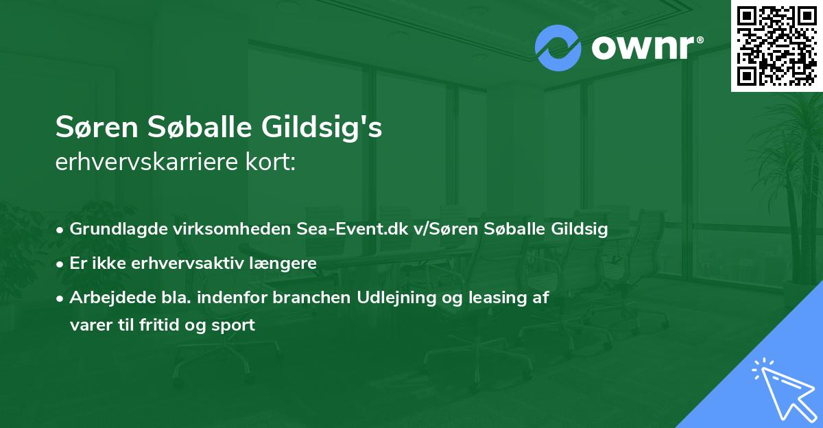Søren Søballe Gildsig's erhvervskarriere kort