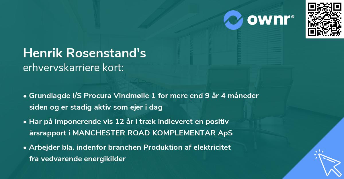 Henrik Rosenstand's erhvervskarriere kort