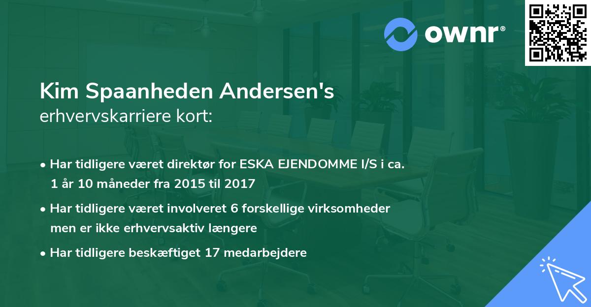 Kim Spaanheden Andersen's erhvervskarriere kort
