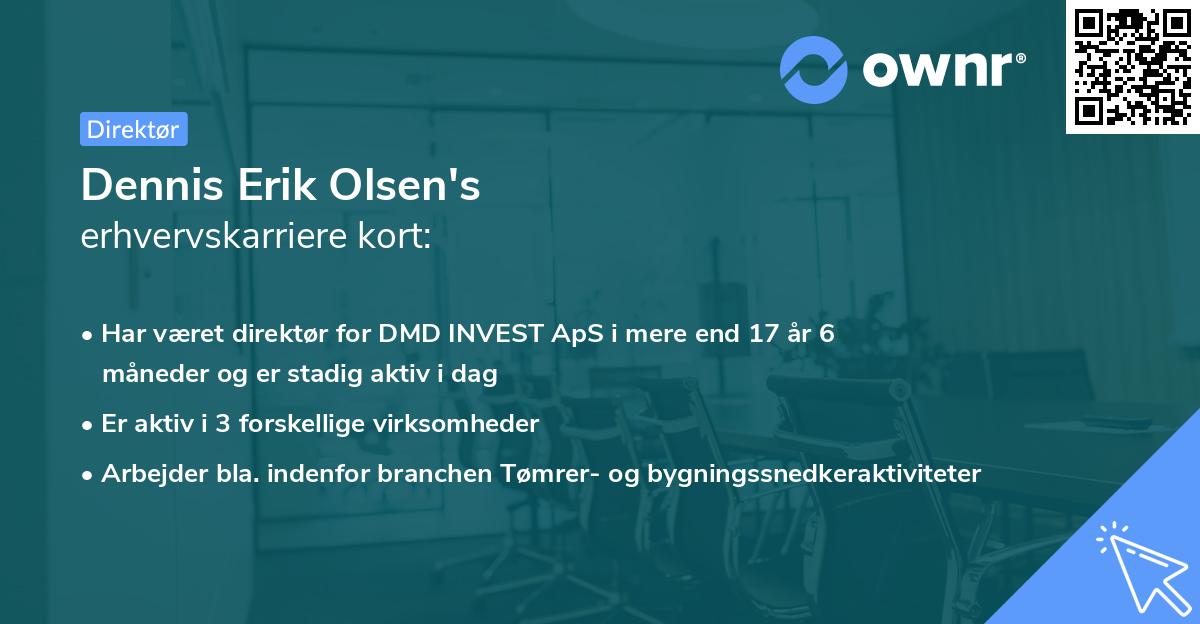 Dennis Erik Olsen's erhvervskarriere kort