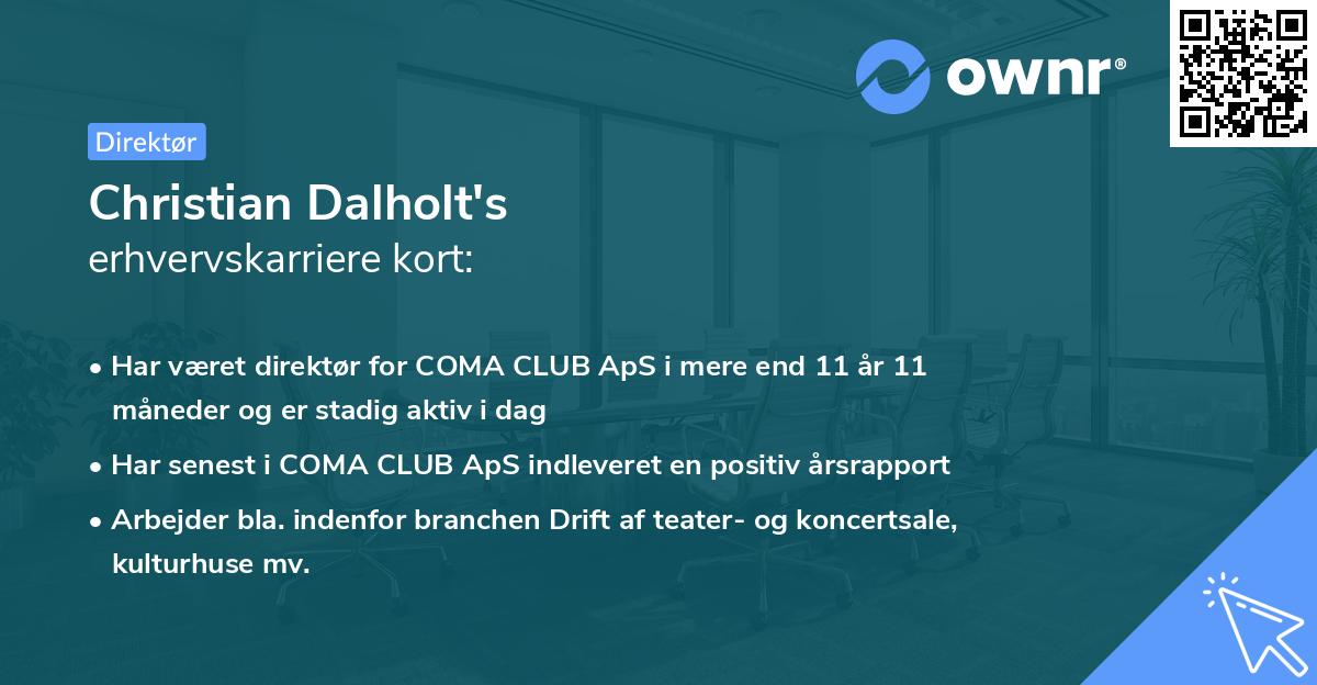 Christian Dalholt's erhvervskarriere kort