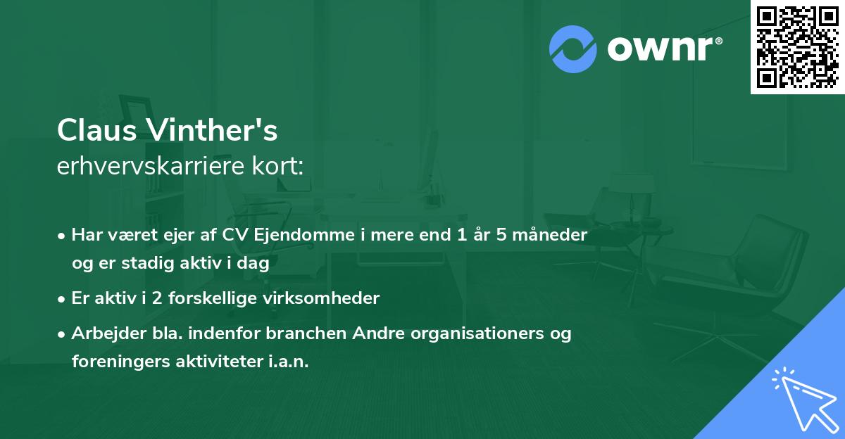 Claus Vinther's erhvervskarriere kort
