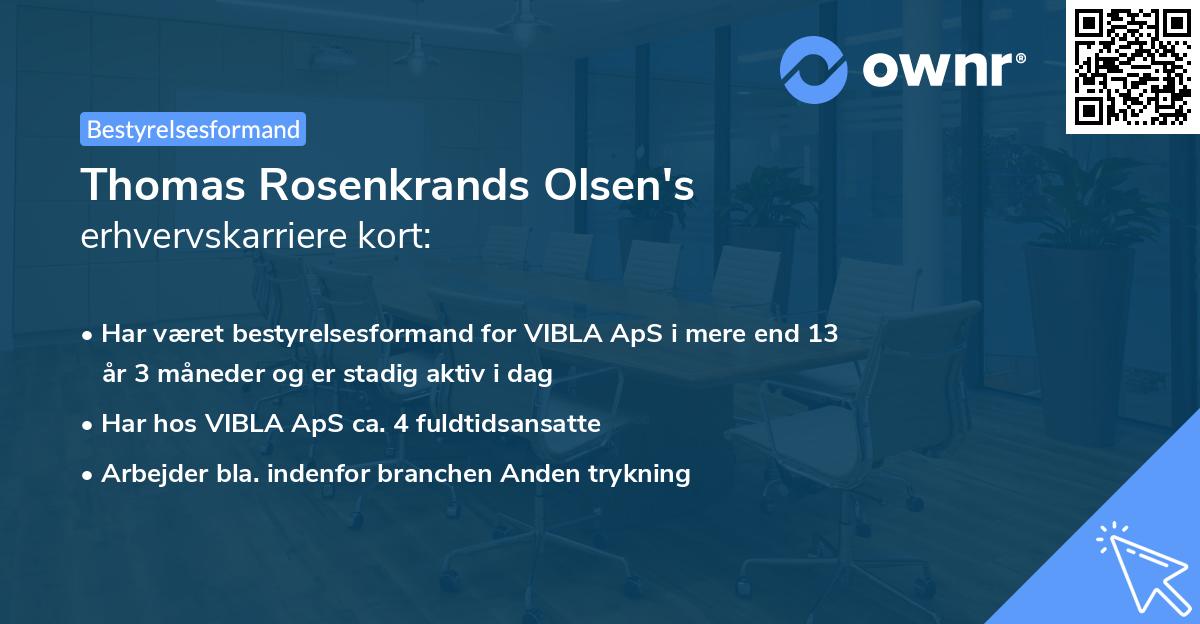 Thomas Rosenkrands Olsen's erhvervskarriere kort
