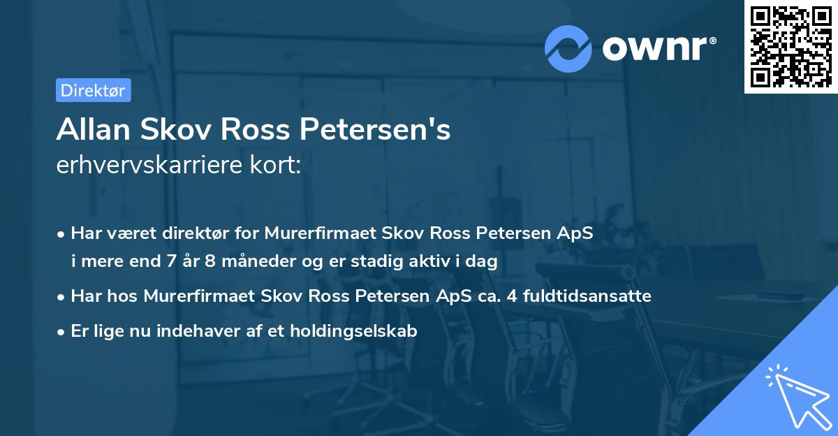 Allan Skov Ross Petersen's erhvervskarriere kort