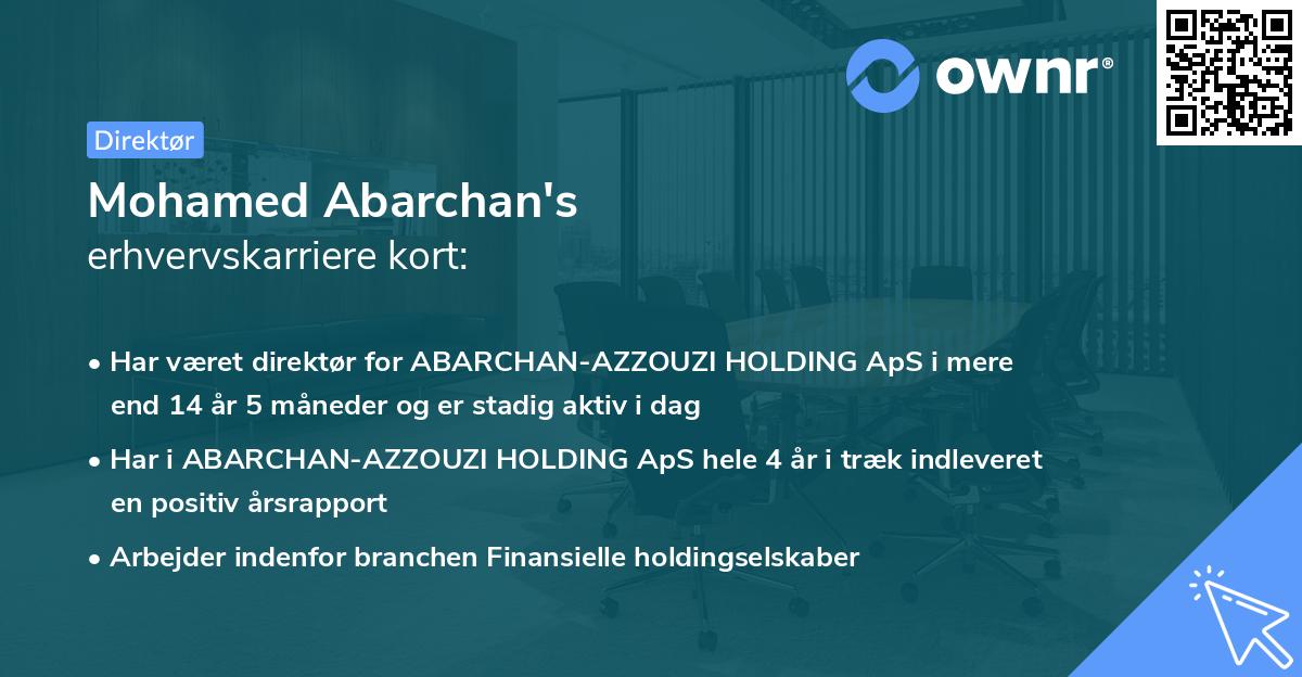 Mohamed Abarchan's erhvervskarriere kort