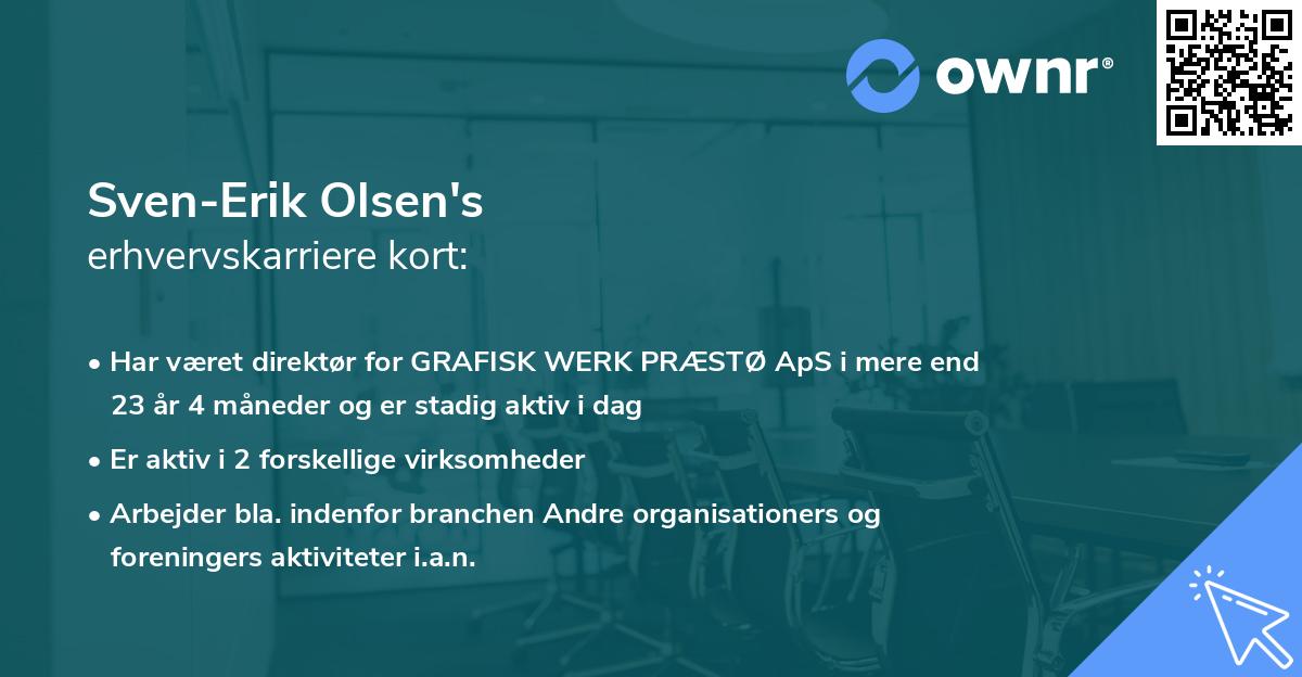 Sven-Erik Olsen's erhvervskarriere kort
