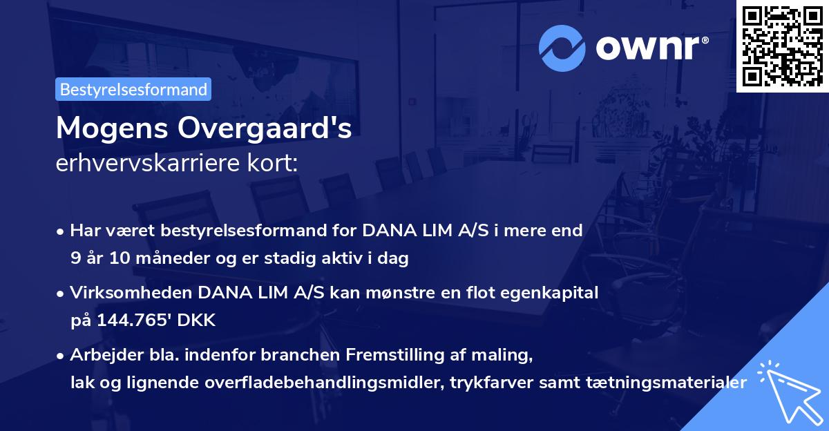 Mogens Overgaard's erhvervskarriere kort