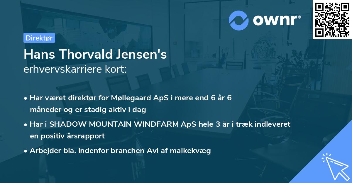 Hans Thorvald Jensen's erhvervskarriere kort
