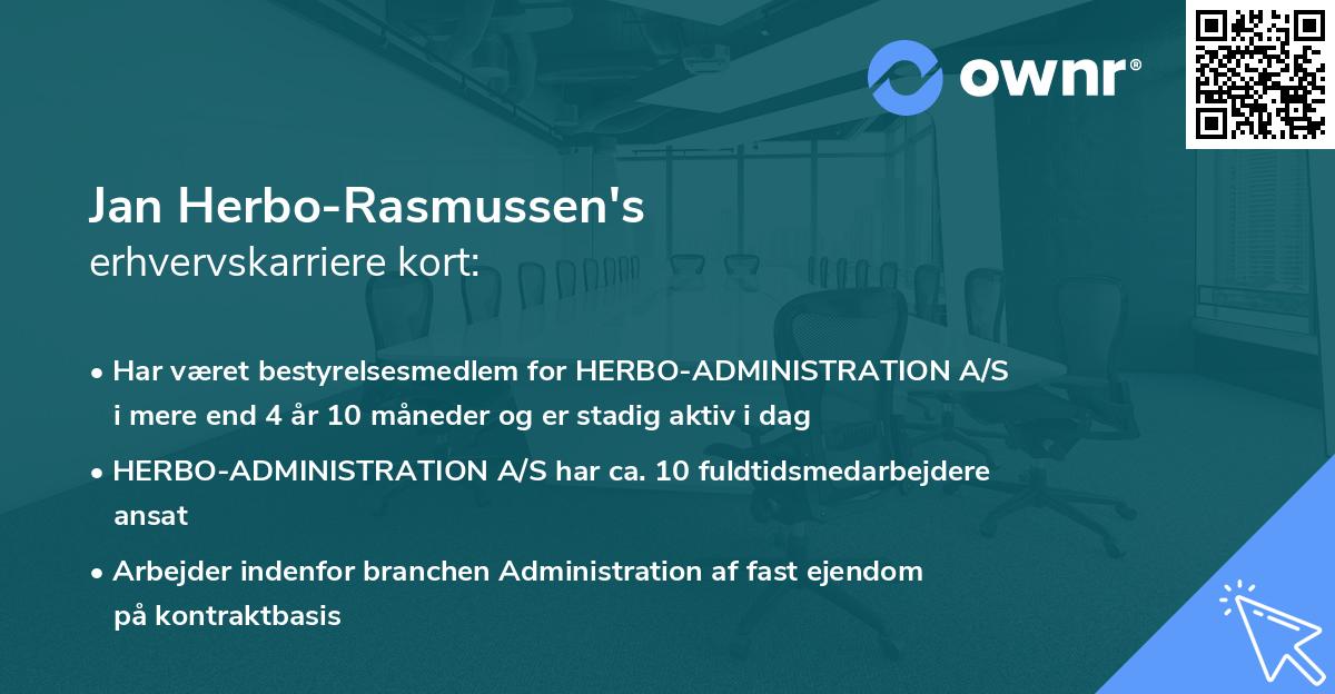 Jan Herbo-Rasmussen's erhvervskarriere kort