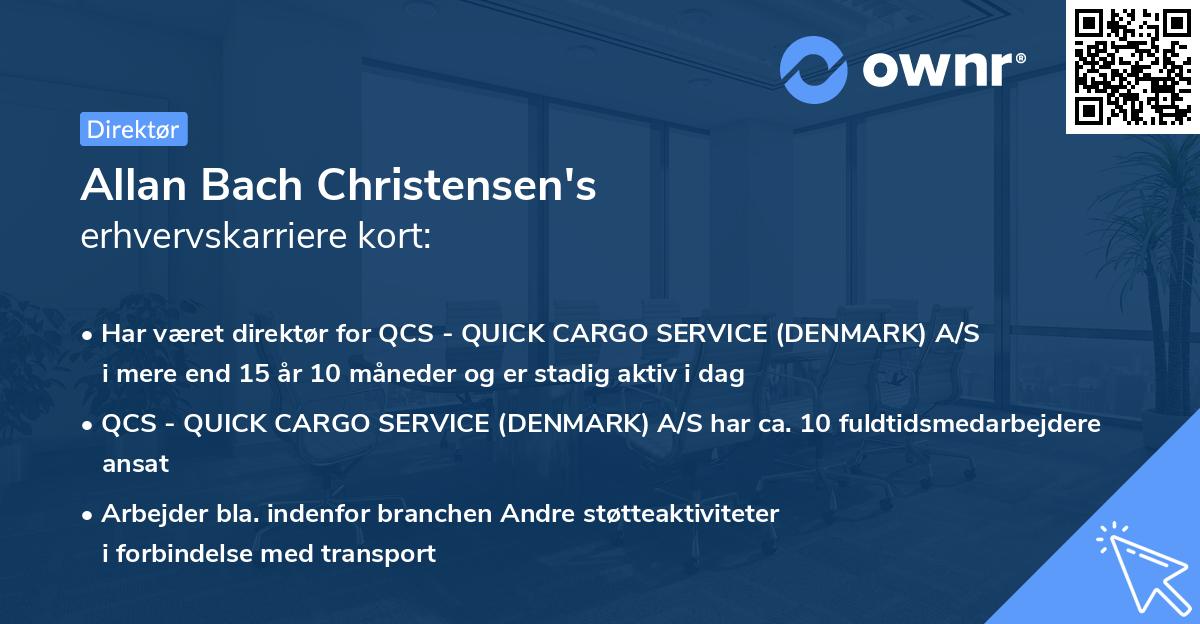 Allan Bach Christensen's erhvervskarriere kort