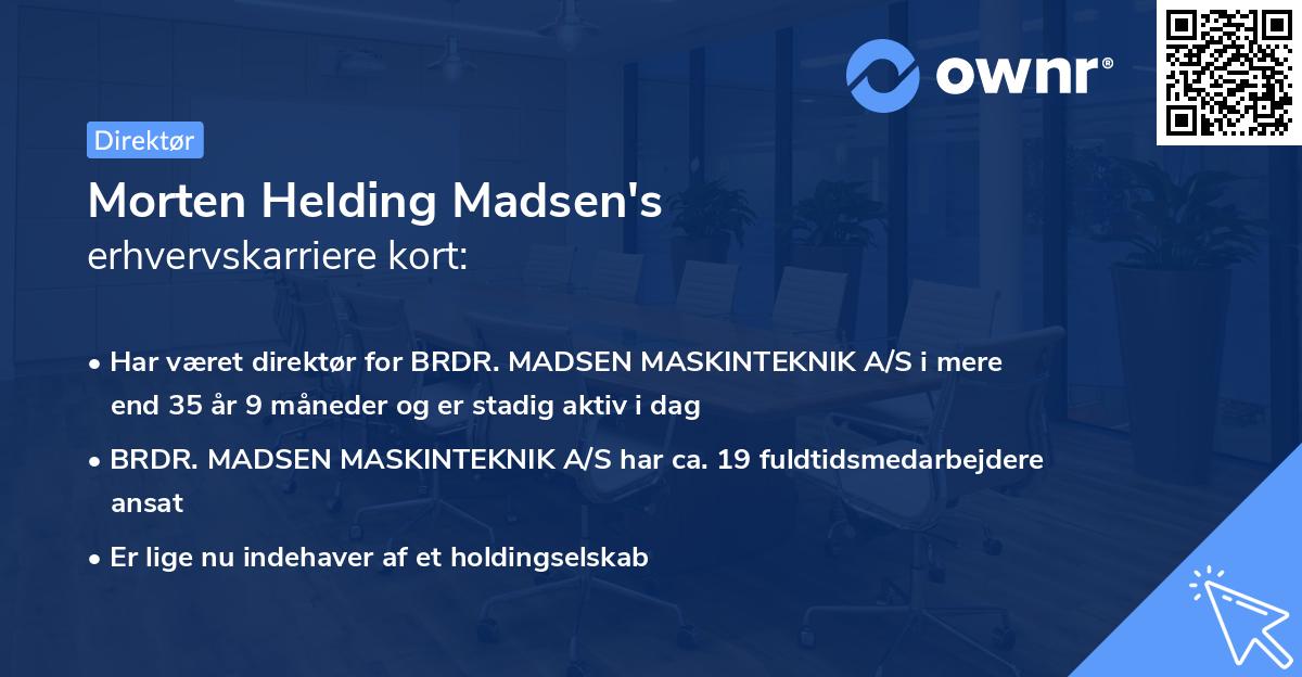 Morten Helding Madsen's erhvervskarriere kort