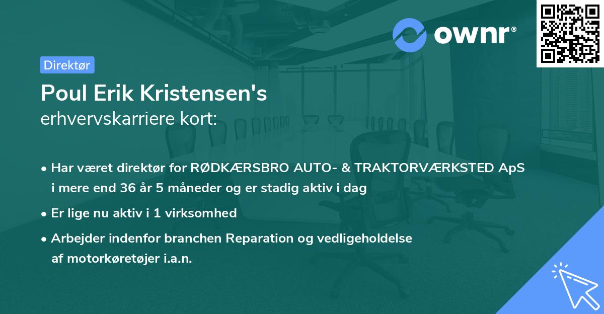Poul Erik Kristensen's erhvervskarriere kort