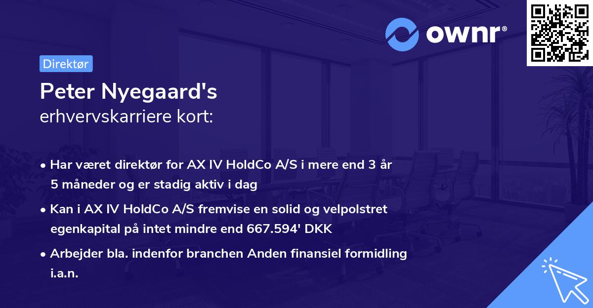Peter Nyegaard's erhvervskarriere kort