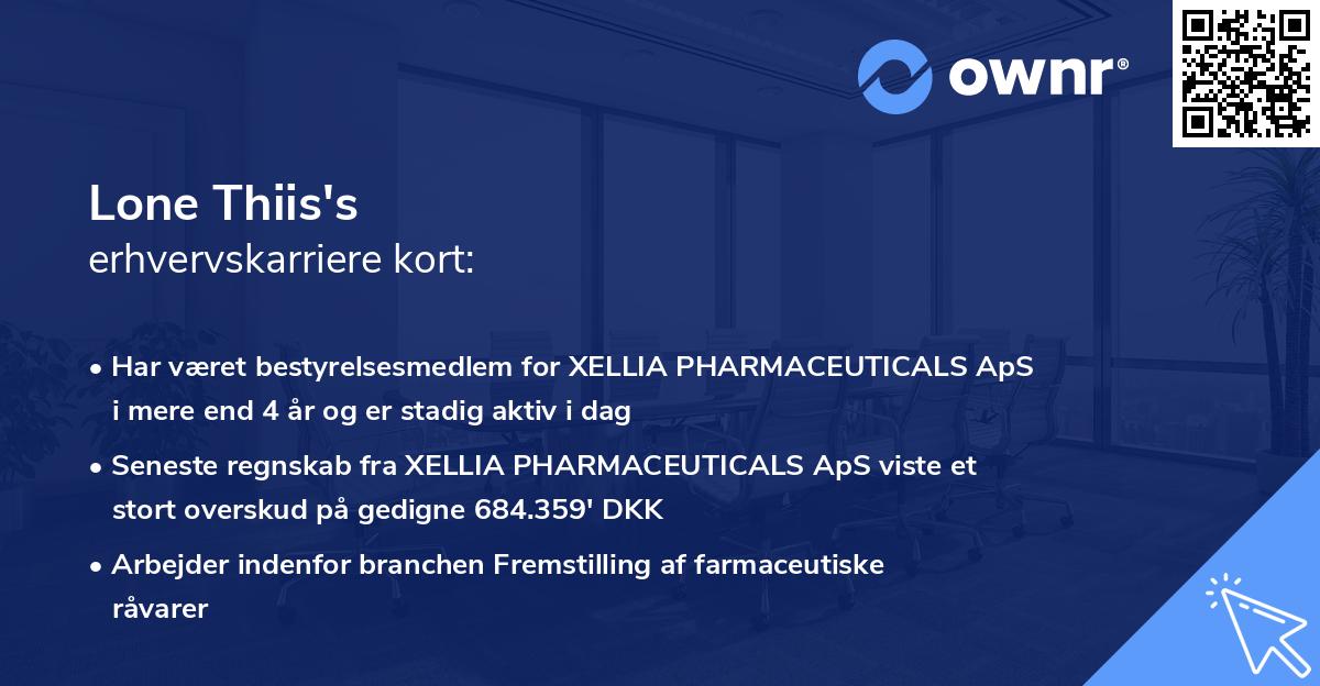 Lone Thiis's erhvervskarriere kort