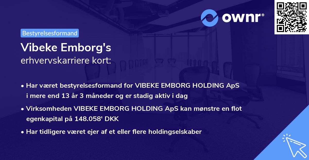 Vibeke Emborg's erhvervskarriere kort