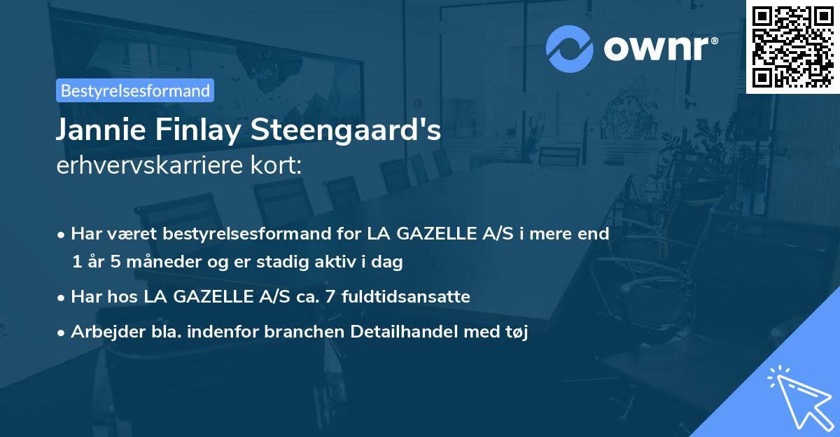Jannie Finlay Steengaard's erhvervskarriere kort