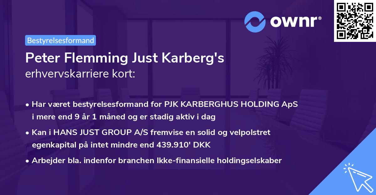 Peter Flemming Just Karberg's erhvervskarriere kort