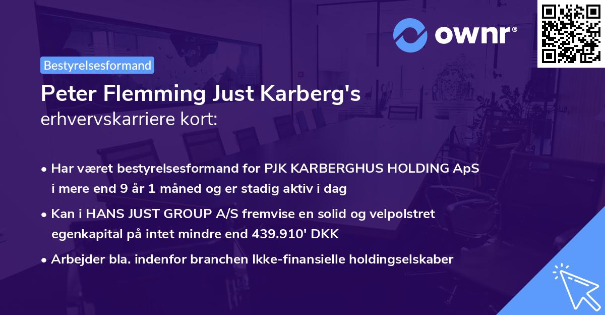 Peter Flemming Just Karberg's erhvervskarriere kort