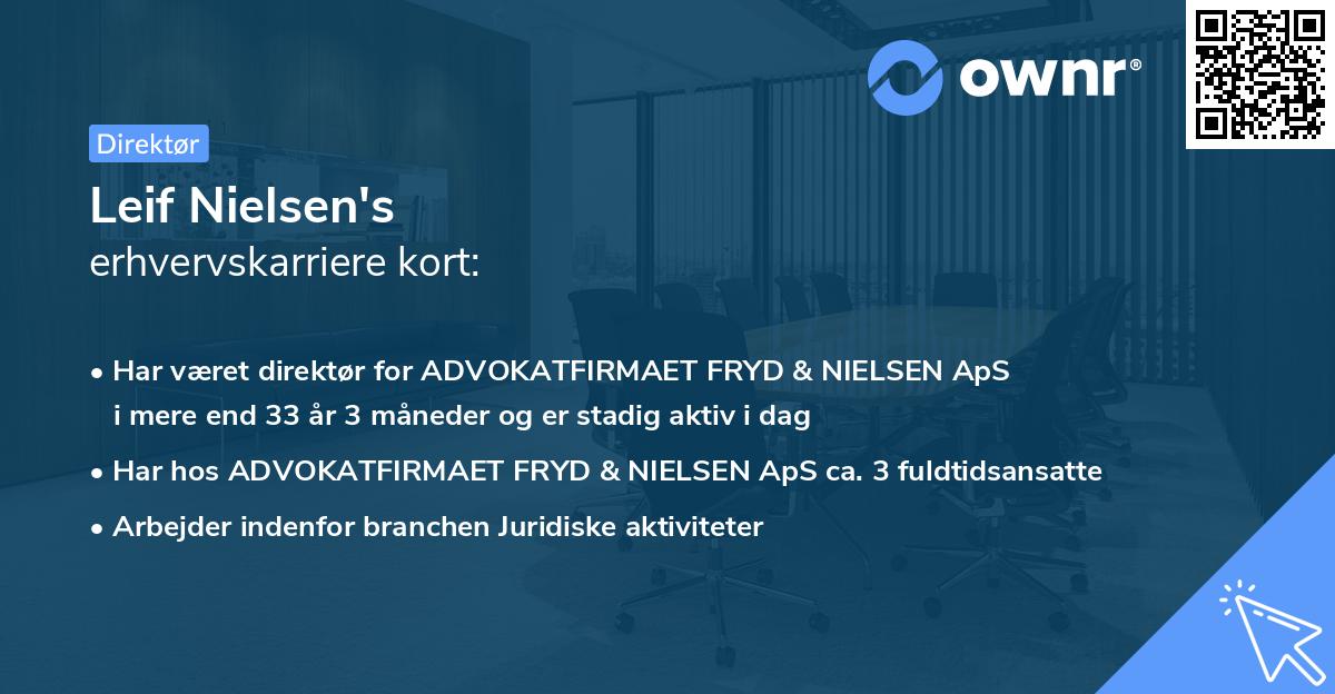 Leif Nielsen's erhvervskarriere kort