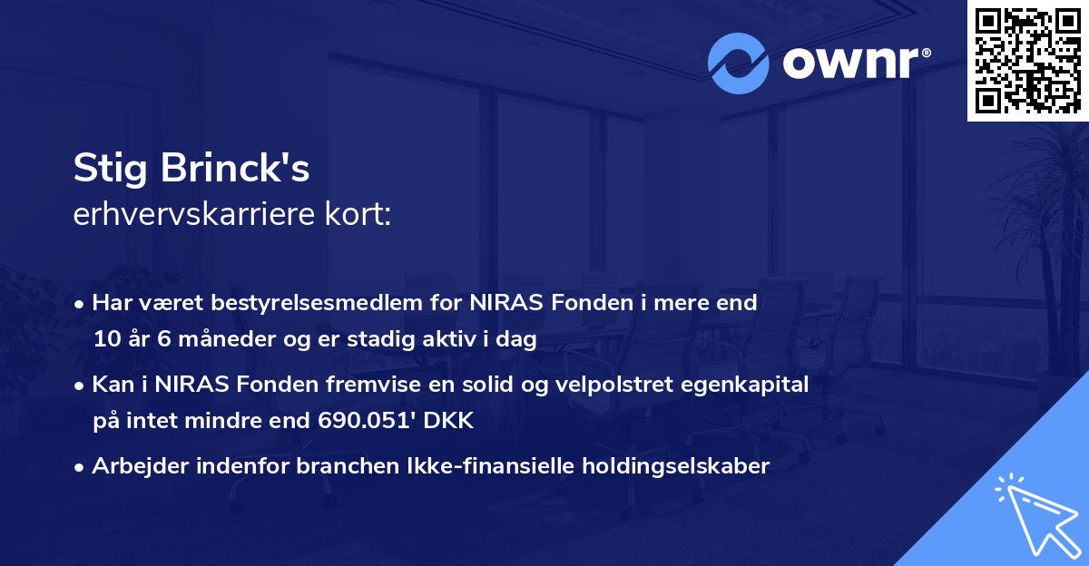 Stig Brinck's erhvervskarriere kort