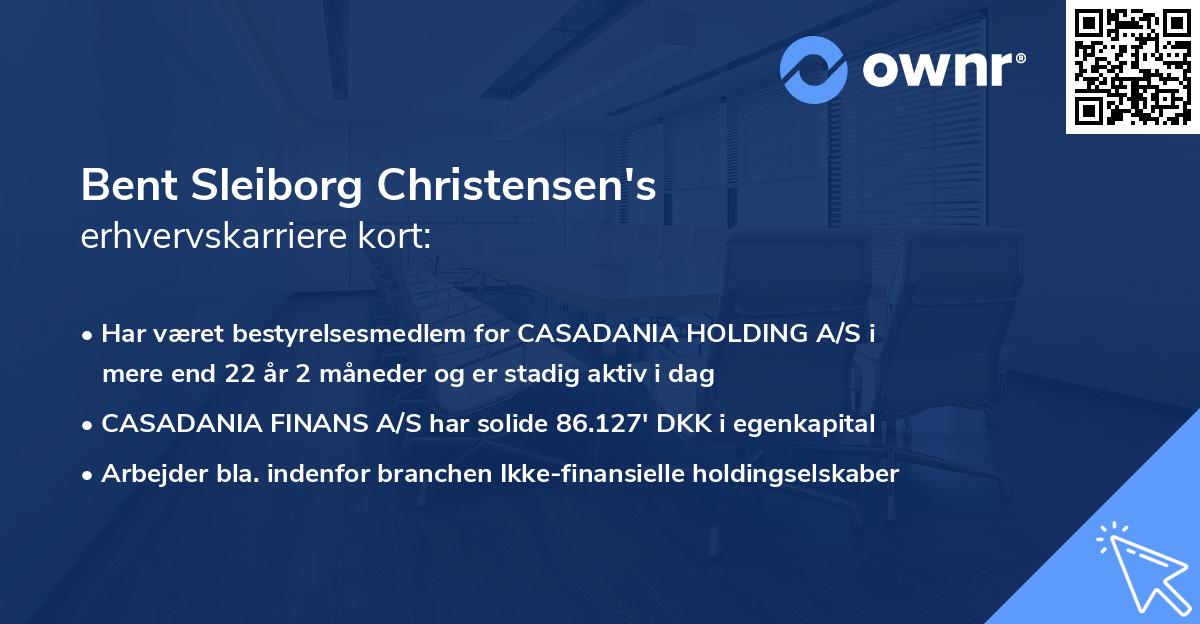 Bent Sleiborg Christensen's erhvervskarriere kort