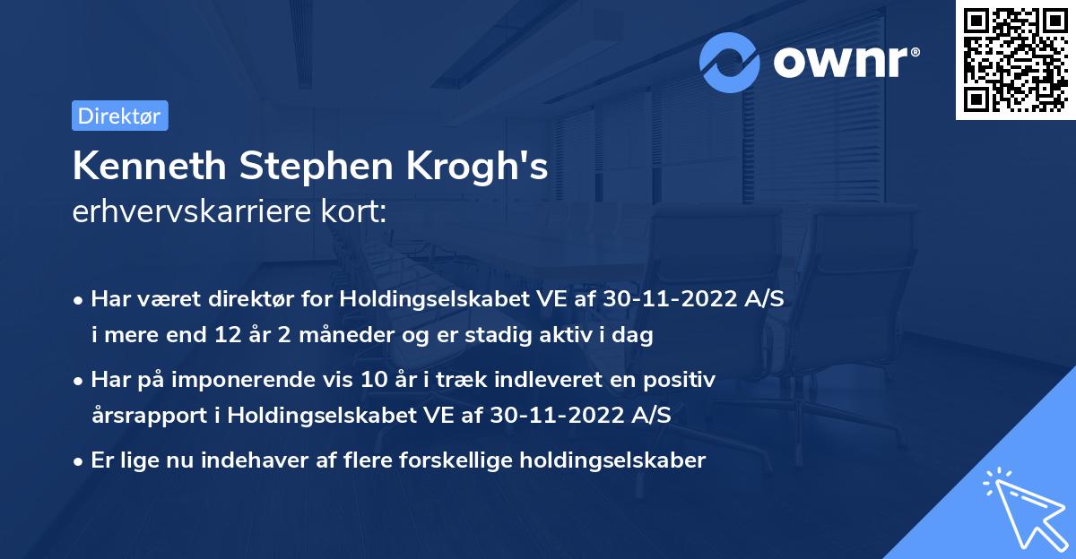 Kenneth Stephen Krogh's erhvervskarriere kort